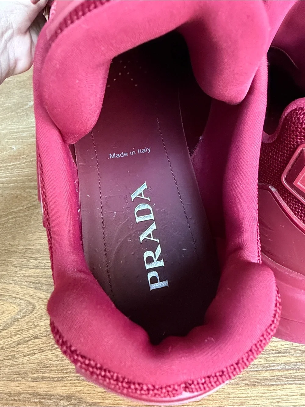 Prada Red Cloudbust Thunder Sneakers